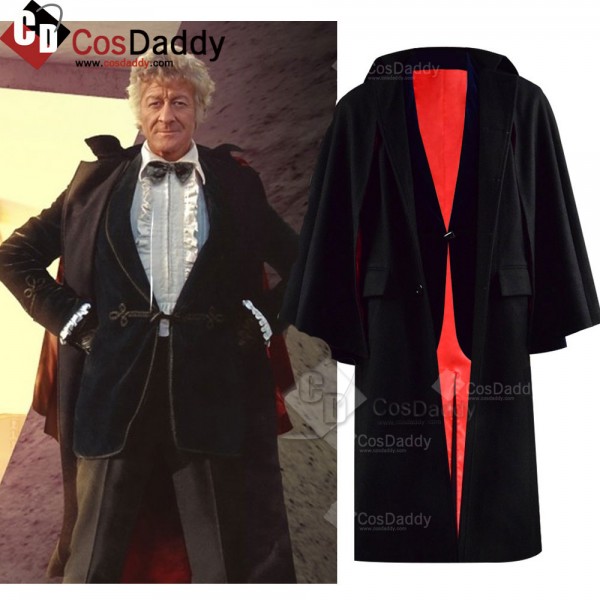 Doctor Who Third 3rd Doctor Cape Cloak Coat Cosplay Costume Outfit