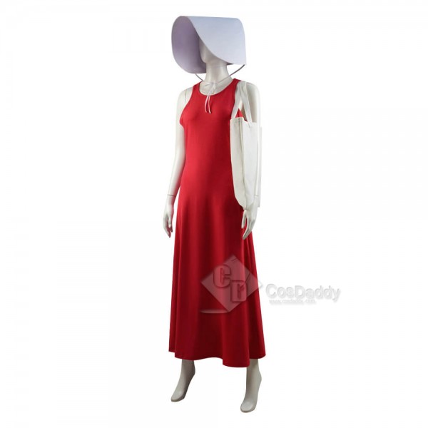 The Handmaid's Tale Cosplay Costume Halloween Red Dress With Bag