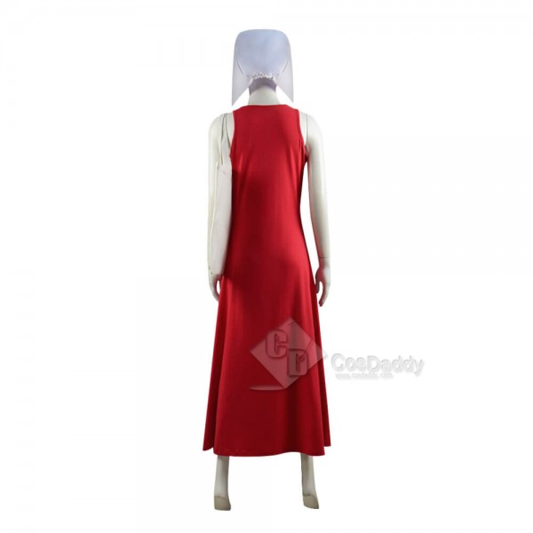 The Handmaid's Tale Cosplay Costume Halloween Red Dress With Bag