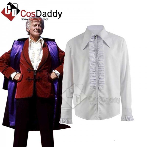 Doctor Who Third 3rd Doctor White Shirt Cosplay Costume