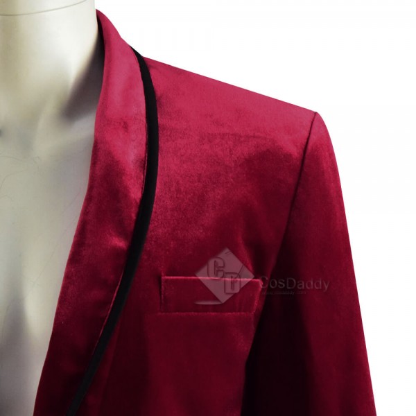 Doctor Who Third 3rd Doctor Cape Cloak Red Jacket Coat Cosplay Costume