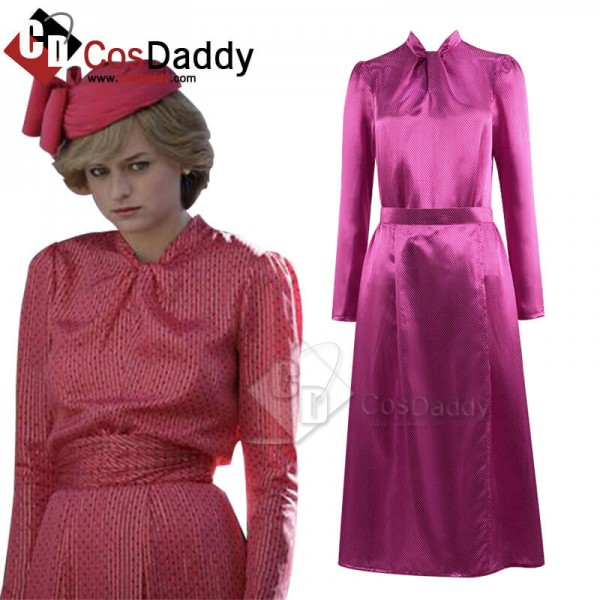 The Crown Season 4 Princess Diana Pink Dress Cospl...