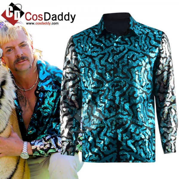 Tiger King Joe Exotic Sequin Shirt Cosplay Costume