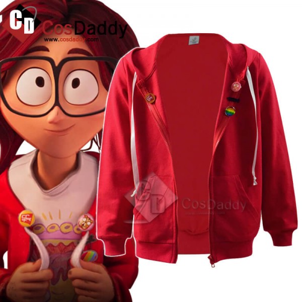 2020 Movie Connected Kids Adults Katie Mitchell Red Jacket Cosplay Costume