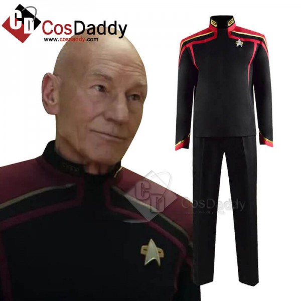 Star Trek The Next Generation Captain Picard Uniform Cosplay Costume Full Set