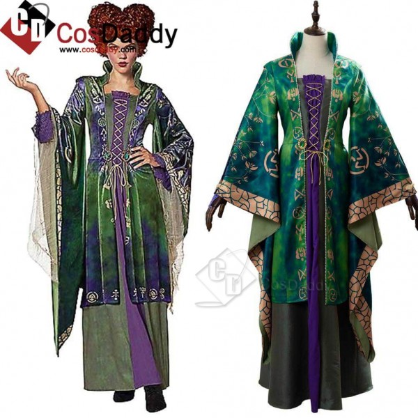 New Version Women Hocus Pocus Winifred Sanderson Dress Outfit Cosplay Costume For Sale 