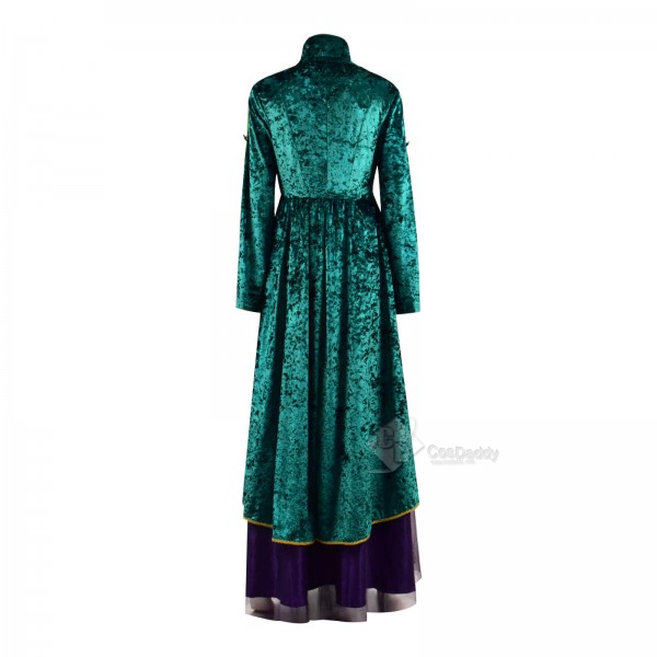 Best Hocus Pocus Deluxe Winifred Sanderson Dress Outfit Cosplay Costume 