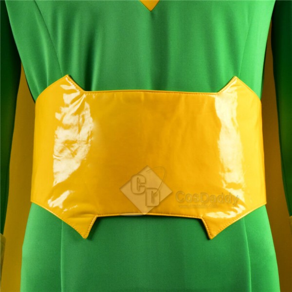 CosDaddy WandaVision Vision Green Jumpsuit Bodysuit Cape Cosplay Costume For Sale 