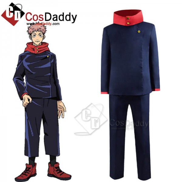 Jujutsu Kaisen Sorcery Fight Yuji Itadori Anime Ver.Dark Blue Cosplay Costume