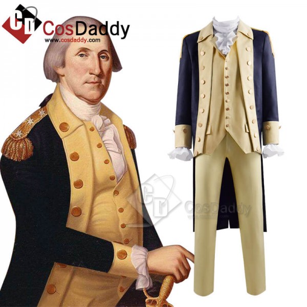 Best Historical Figure George Washington Colonial Cosplay Costume Long Coat Uniform Outfit CosDaddy