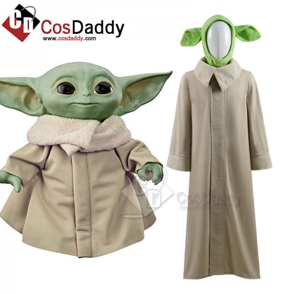 New Version Star Wars The Mandalorian Baby Yoda Coat Outfit Cosplay Costume 