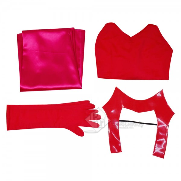 WandaVision Wanda Maximoff Scarlet Witch Red Jumpsuit Bodysuit Cape Full Set Cosplay Costume 