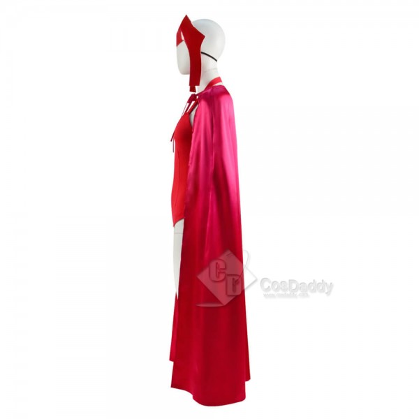 WandaVision Wanda Maximoff Scarlet Witch Red Jumpsuit Bodysuit Cape Full Set Cosplay Costume 