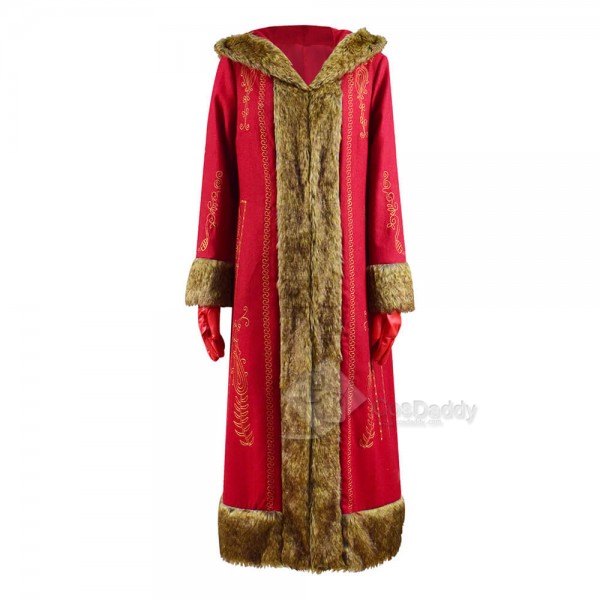 The Christmas Chronicles 2 Mrs. Claus Red Long Coat Cosplay Costume