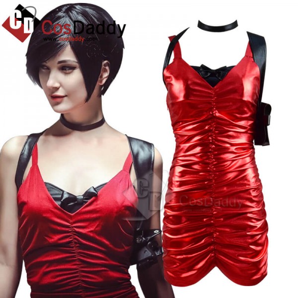 Best Resident Evil 2 Remake Ada Wong Red Dress Cosplay Costume For Sale