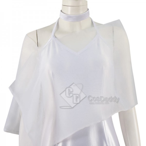 CosDaddy Disney Princess Tiana White Chiffon Princess Dress Cosplay Costume