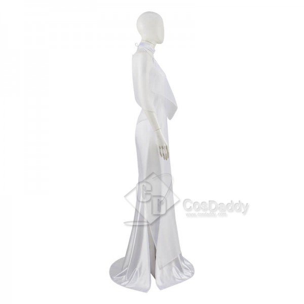 CosDaddy Disney Princess Tiana White Chiffon Princess Dress Cosplay Costume