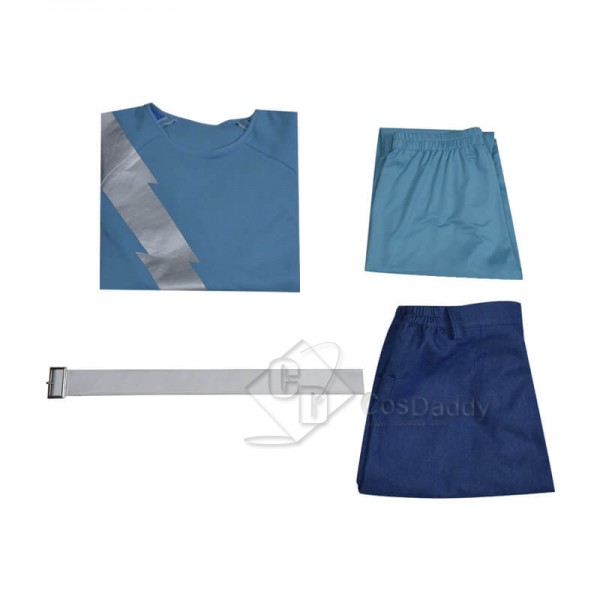WandaVision Quicksilver Blue Flash Shirt Cosplay Costume Full Set Outfit 