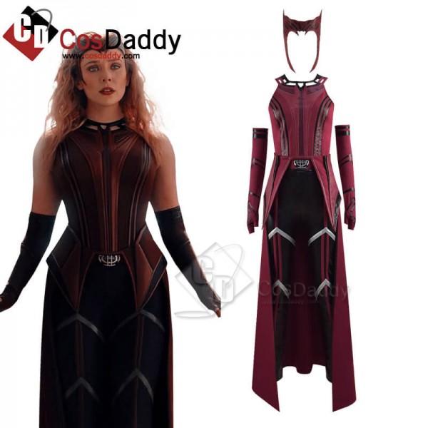 WandaVision Scarlet Witch Cosplay Suit Wanda Maximoff Cosplay Costume (Simply Version)