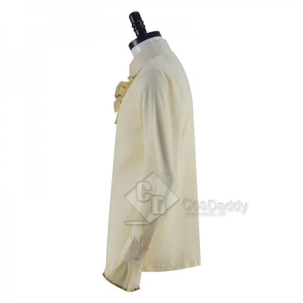 Doctor Who Green Death Cream Shirt with Light Brown Stain Trim Cosplay Costumes