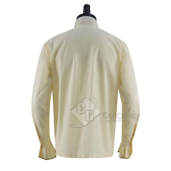 Doctor Who Green Death Cream Shirt with Light Brown Stain Trim Cosplay Costumes