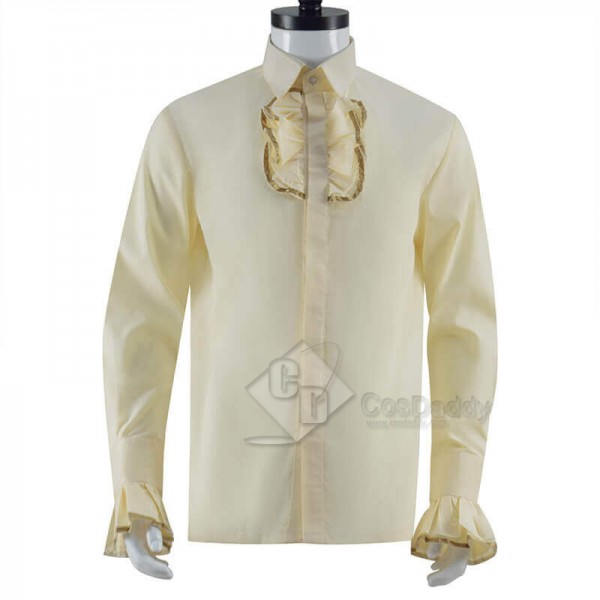 Doctor Who Green Death Cream Shirt with Light Brown Stain Trim Cosplay Costumes