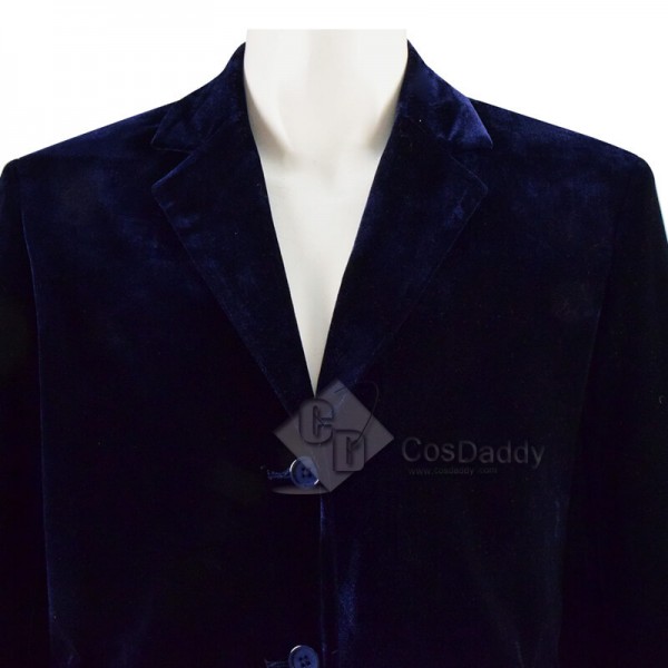 CosDaddy Doctor Who Twelfth 12th Doctor Navy Blue Velvet Coat Cosplay Costume