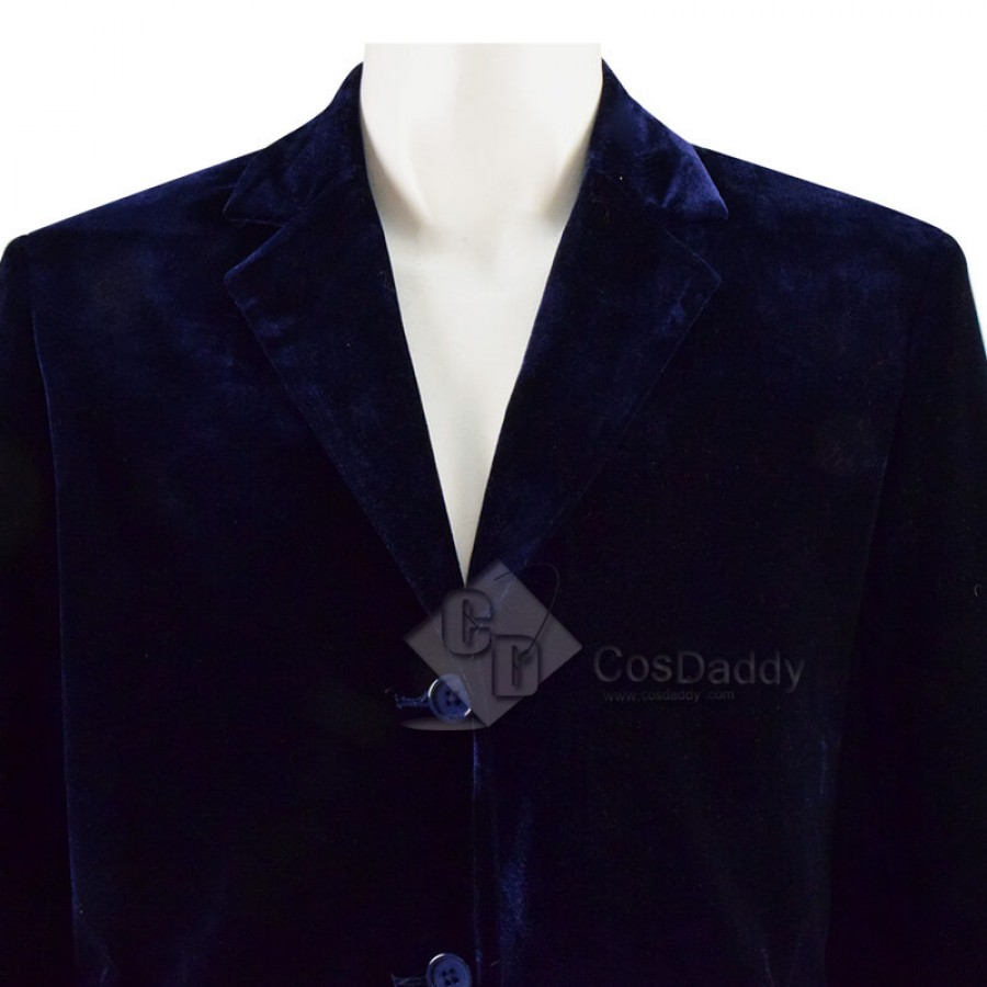 Womens navy velvet coat 12th Doctor Who replica for female cosplayers