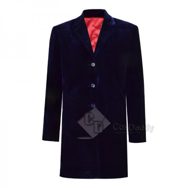 CosDaddy Doctor Who Twelfth 12th Doctor Navy Blue Velvet Coat Cosplay Costume