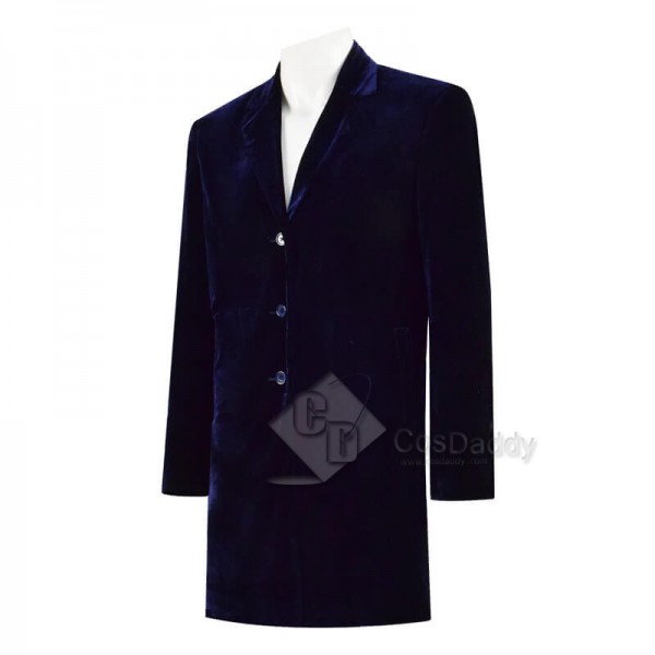 CosDaddy Doctor Who Twelfth 12th Doctor Navy Blue Velvet Coat Cosplay Costume
