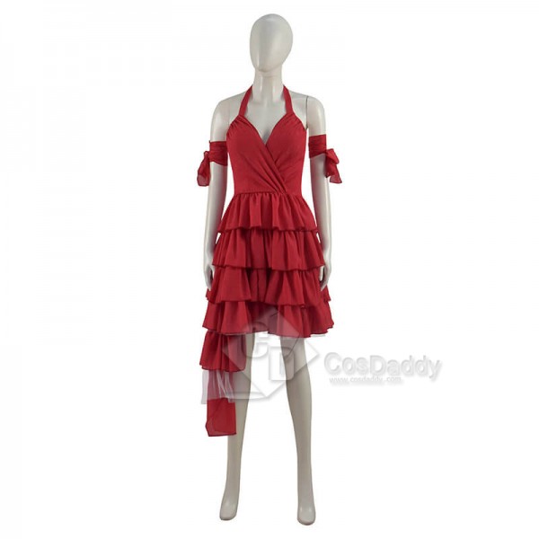 CosDaddy Suicide Squad Harley Quinn 2021 Movie Red Dress Cosplay Costume