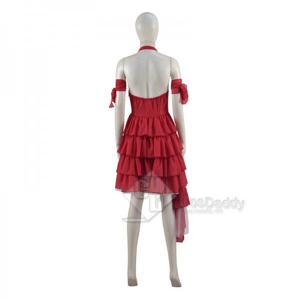 CosDaddy Suicide Squad Harley Quinn 2021 Movie Red Dress Cosplay Costume