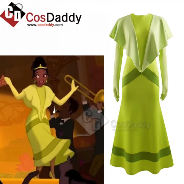 Disney Princess and the Frog Princess Tiana Green Dress Cosplay Costumes CosDaddy