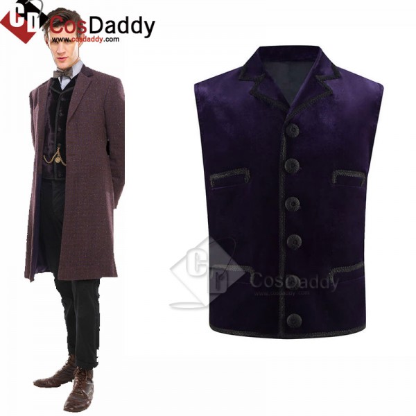 11th Doctor Purple Velvet Waistcoat Matt Smith Ele...