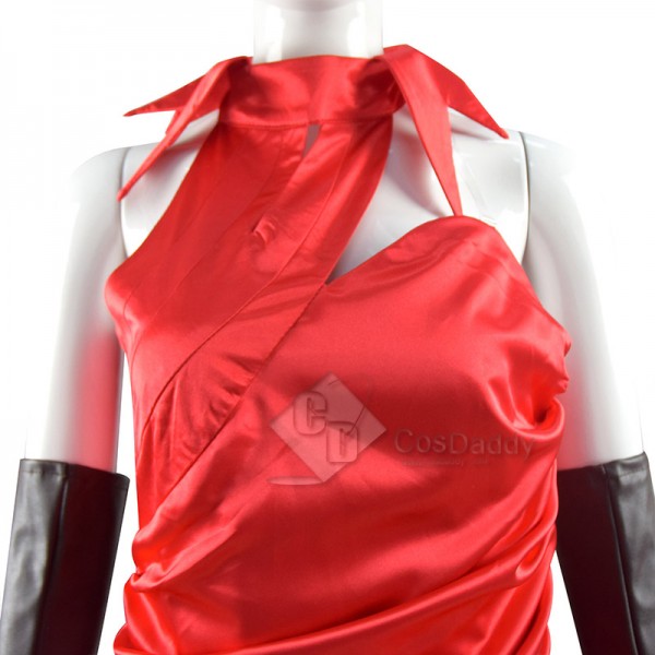 2021 Disney Movie Cruella Costume Cruella De Vil Red Dress Adaption Style