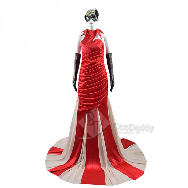 2021 Disney Movie Cruella Costume Cruella De Vil Red Dress Adaption Style