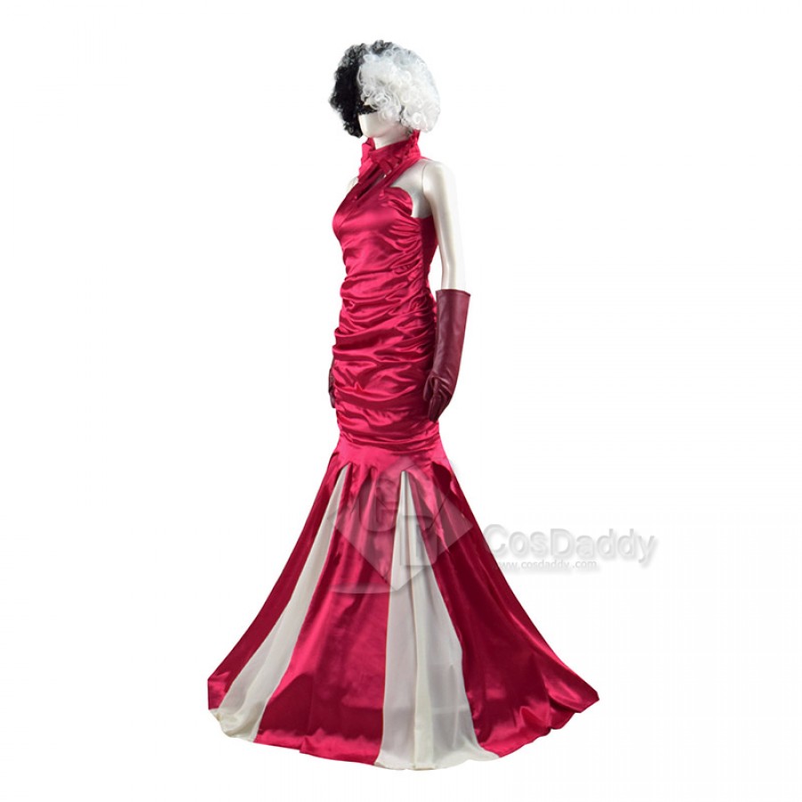 2021 Cruella Deville Cosplay Costumes Cruella De Vil Red Dress Emma ...