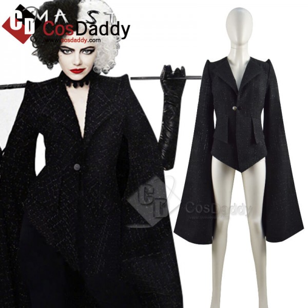 Cruella Costumes 2021 Cruella De Vil Emma Stone Black Coat Cosplay Ideas