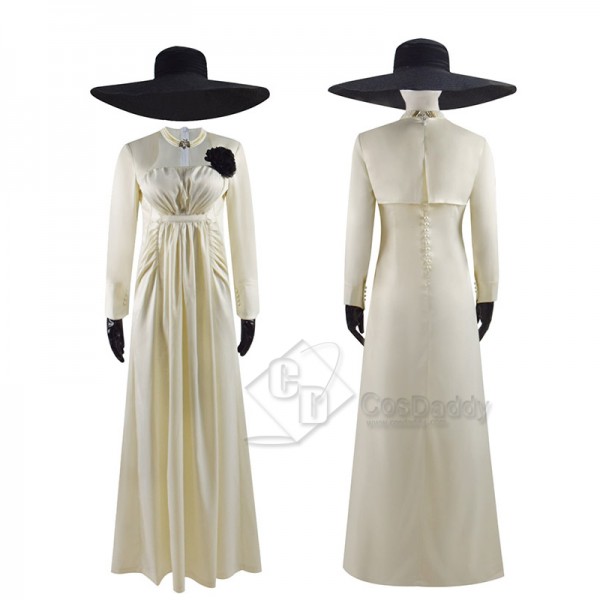 Resident Evil 8 Vampire Lady Alcina Dimitrescu Cosplay Costume Halloween Suit beige Dress