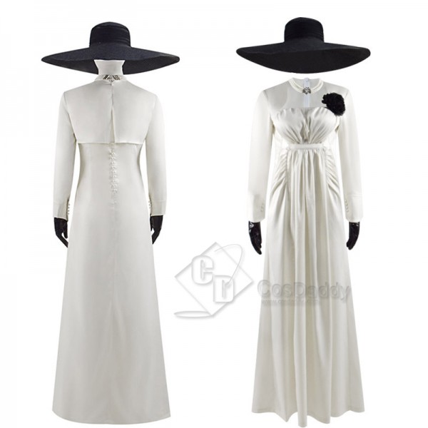 Resident Evil Village Lady Alcina Dimitrescu Cosplay Costume Halloween Carnival Suit White Dress