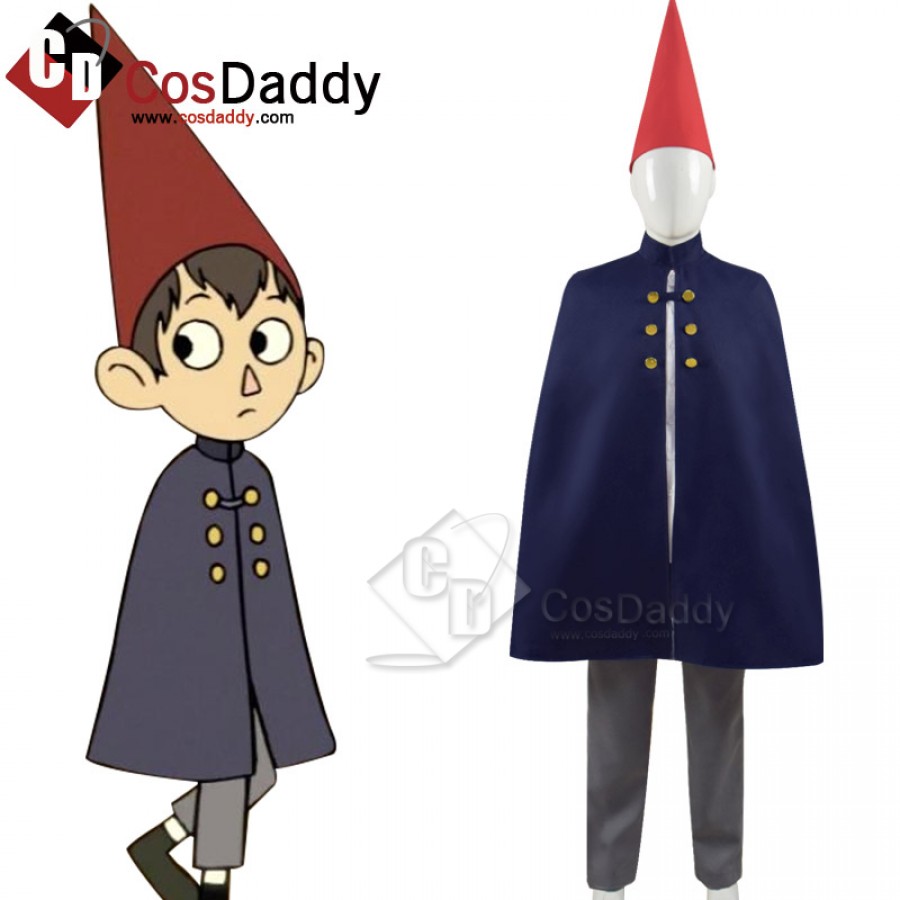 Hot！ Over the Garden Wall Wirt Cosplay Costume Cloak with Hat Outfit  FF.101 
