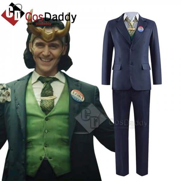 2021 TV Loki Uniform Cosplay Costume Halloween Outfit(Navy Blue Version)