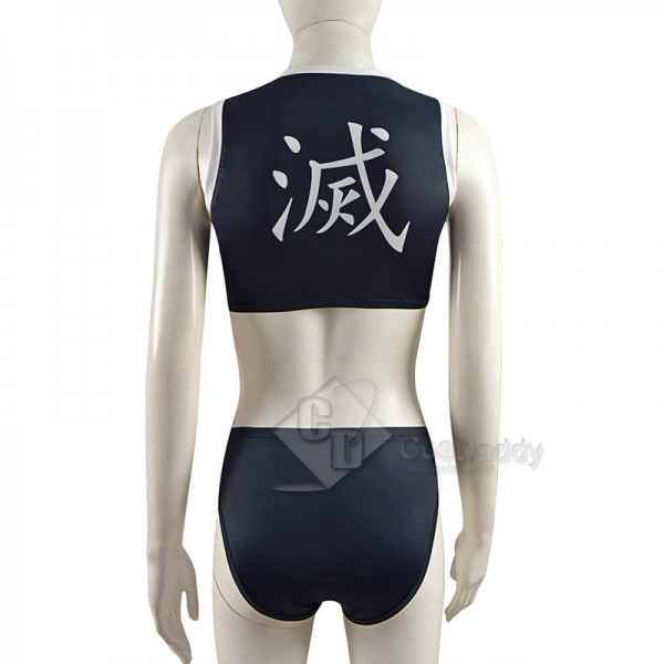 Demon Slayer Kimetsu no Yaiba Kocho Shinobu Butterfly Splitted Swimsuit Vest Shorts Swimwear Bathing Suit