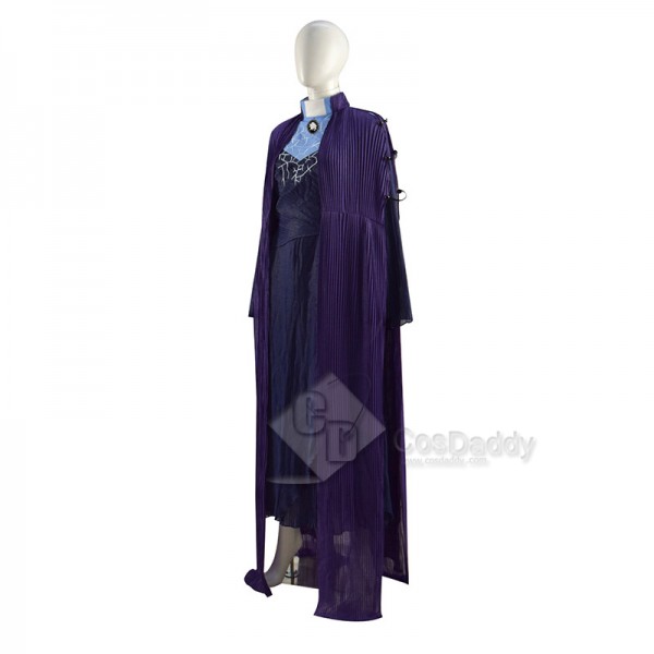  WandaVision Agnes Agatha Harkness Cosplay Costume Purple Cloak Halloween Dress Full Set