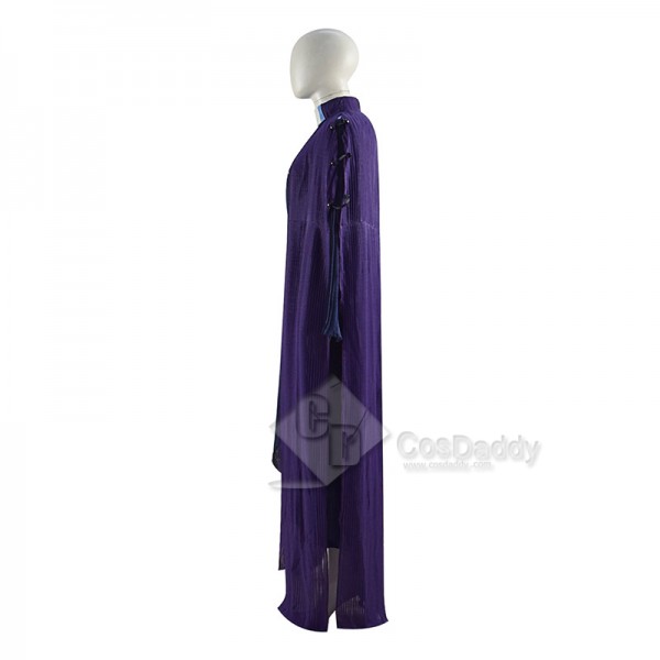  WandaVision Agnes Agatha Harkness Cosplay Costume Purple Cloak Halloween Dress Full Set