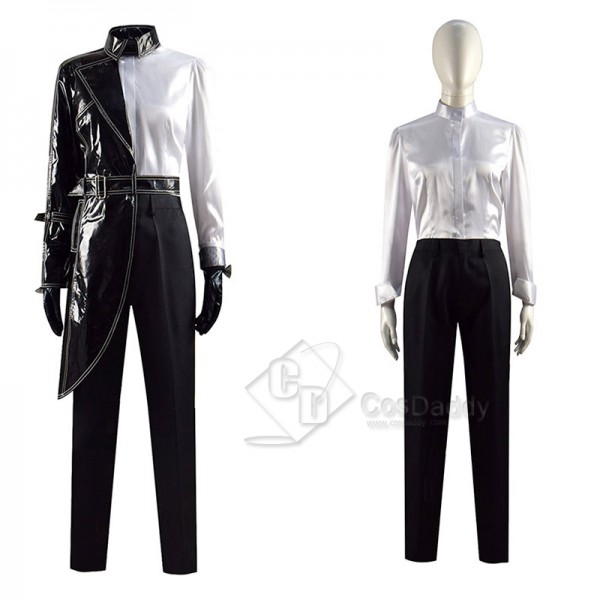 Cruella De Vil Cosplay Costume Cruella Black White Shirt Coat Pants Halloween Suit