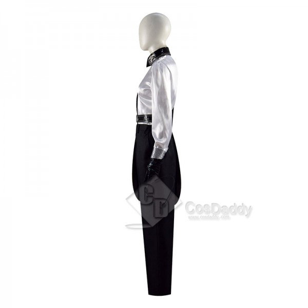 Cruella De Vil Cosplay Costume Cruella Black White Shirt Coat Pants Halloween Suit