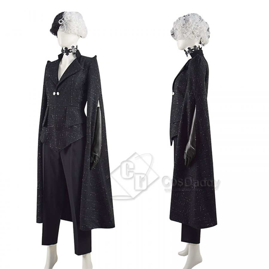 Cruella De Vil Emma Stone Black Cosplay Costume In Stock-Takerlama