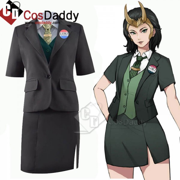 2021 Lady Loki Costume Female Loki Cosplay Costume Uniform for Sale