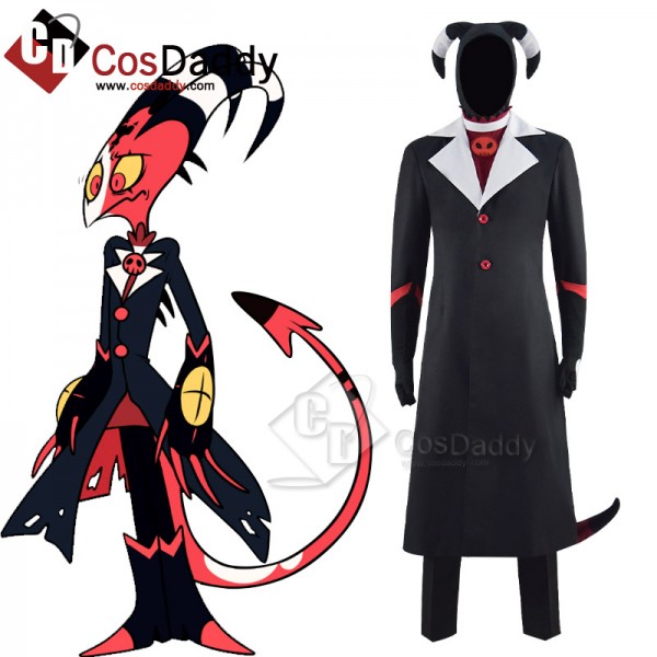 Hazbin Hotel Helluva Boss Moxxie Cosplay Costume Coat Pants Outfit With Tail